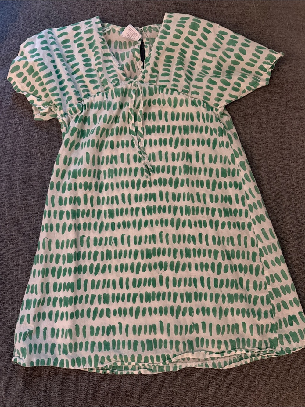bella bliss Green Dot-Pattern Short Sleeve Dress